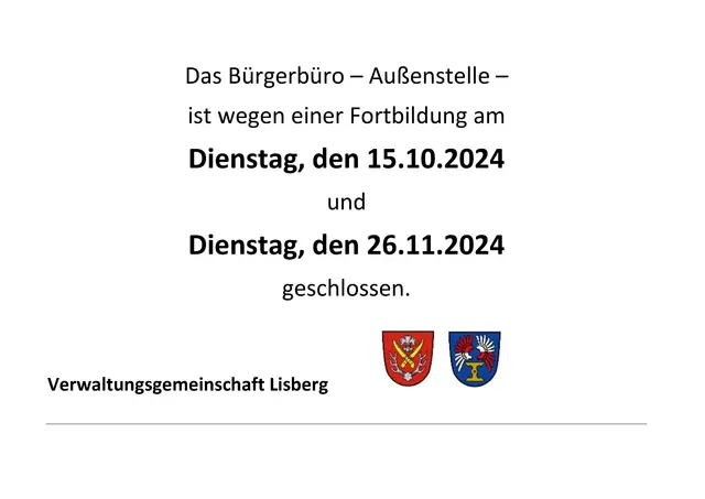 Bürgerbüro geschlossen